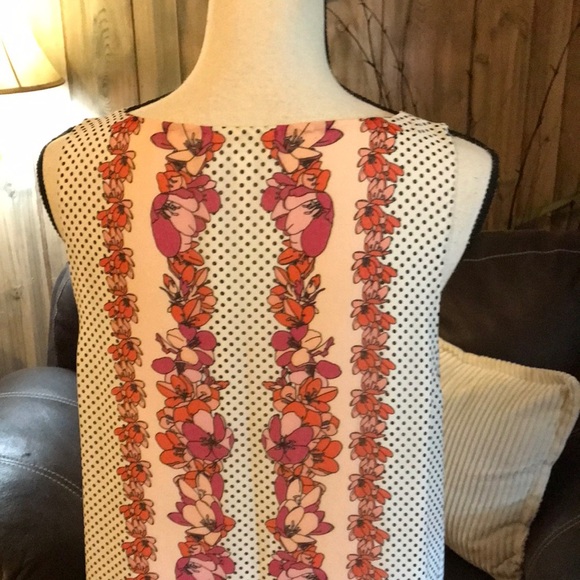 Floral Sleeveless Dress with Polka Dots Size L - Picture 5 of 8